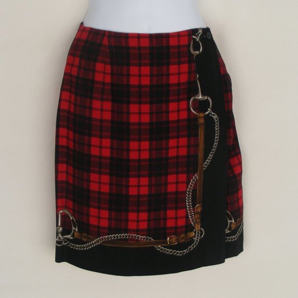 Talbots Dresses & Skirts - TALBOTS Wrap Skirt Petite 2 Lux Print, Red Plaid,